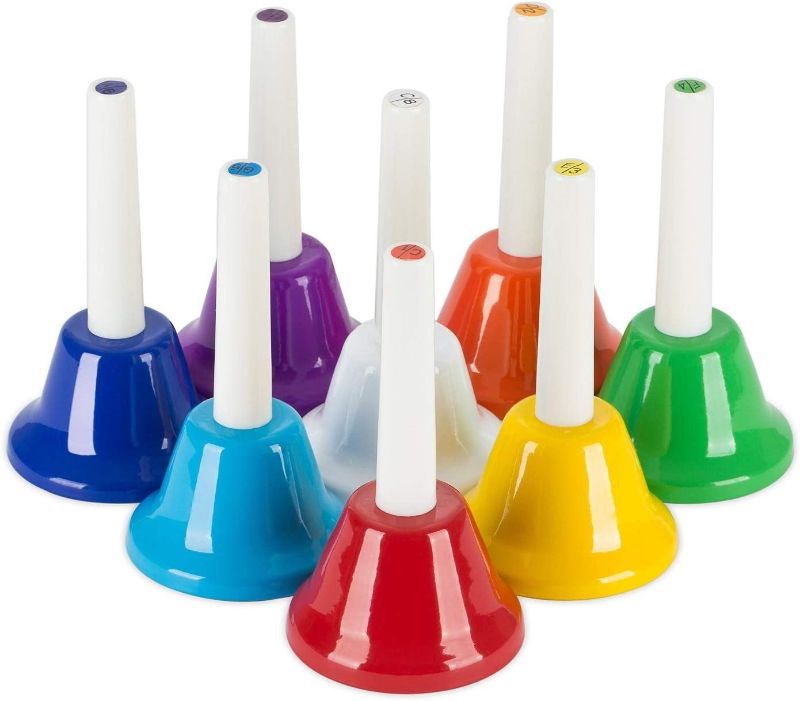 Photo 1 of ?The Best Deal?OriGlam 8 Note Diatonic Metal Hand Bells Set Musical Instrument for Kid Children Musical Toy Percussion Instrument
