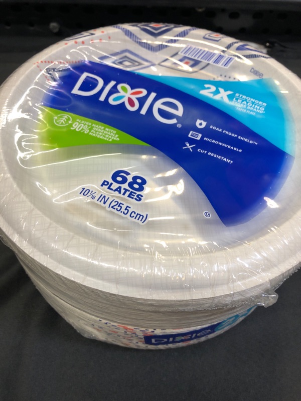 Photo 1 of *NEW*Dixie 10 Inch Paper Plates Dinner Size Printed Disposable  2 PACKS OF 68 PLATES EA