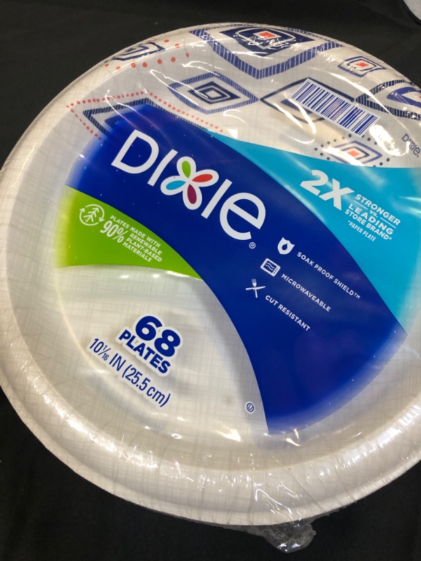 Photo 2 of *NEW*Dixie 10 Inch Paper Plates Dinner Size Printed Disposable  2 PACKS OF 68 PLATES EA