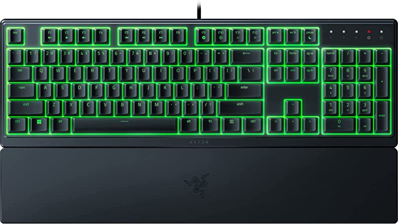 Photo 1 of Razer Ornata V3 X Gaming Keyboard: Low-Profile Keys - Silent Membrane Switches - Spill Resistant - Chroma RGB Lighting - Ergonomic Wrist Rest - Classic Black
