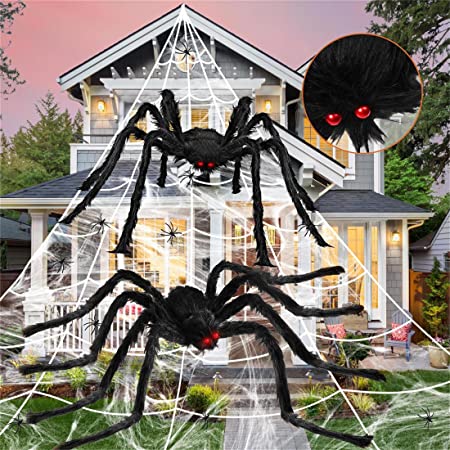 Photo 1 of 276" Spider Webs Halloween Decorations, 60" Giant Spider 36" Large Scary Fake Spider Outdoor Yard Lawn Home Clearance Party Haunted House Decor
Brand: Lamgoa