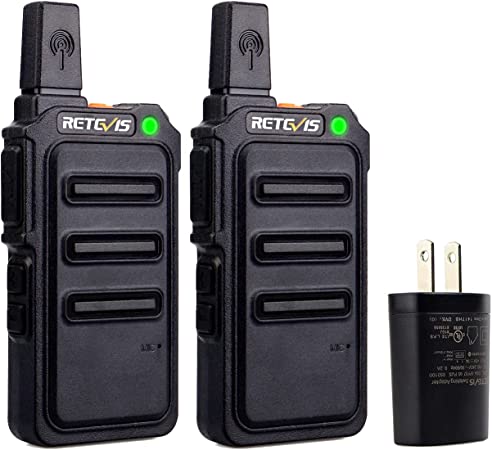 Photo 1 of Retevis RT19 Walkie Talkies Rechargeable FRS 22 Channel 1300mAh Lightweight Small Two Way Radio Long Range Walky Talky for Neighborhood,Skiing Gift Hunting,Easter Basket Stuffers (2 Pack)