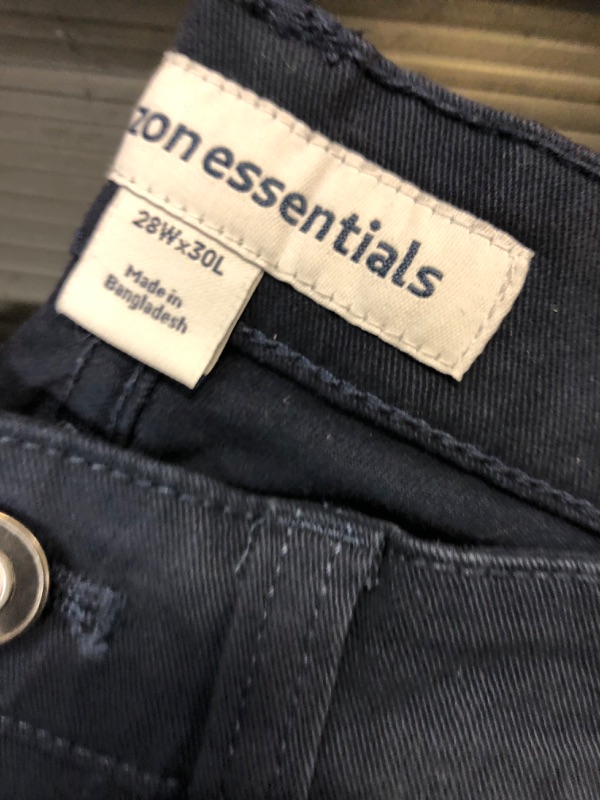 Photo 2 of Amazon Essentials Men's Straight-Fit 5-Pocket Stretch Twill Pant 28W x 30L Navy