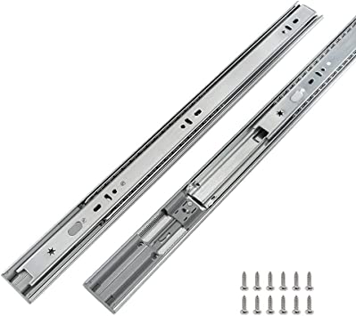 Photo 1 of 1 Pair Heavy Duty Drawer Slides 22 inch Soft Close Ball Bearing Drawer Slides - LONTAN 4502S3-22 Drawer Rails Heavy Duty 100 LB Capacity Full Extension Drawer Slides