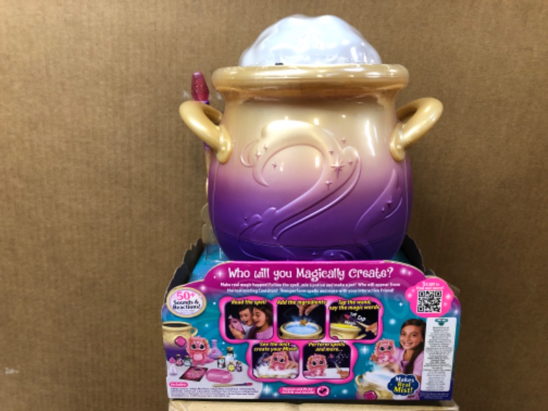 Photo 3 of Magic Mixies Magical Misting Cauldron with Interactive 8 inch Pink Plush Toy and 50+ Sounds and Reactions