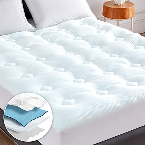 Photo 1 of  Memory Foam Mattress Topper california king  Size, Mattress Pad california king  Size with Deep Pocket, Breathable Air Mattress Cover, 72 x 84  Inches