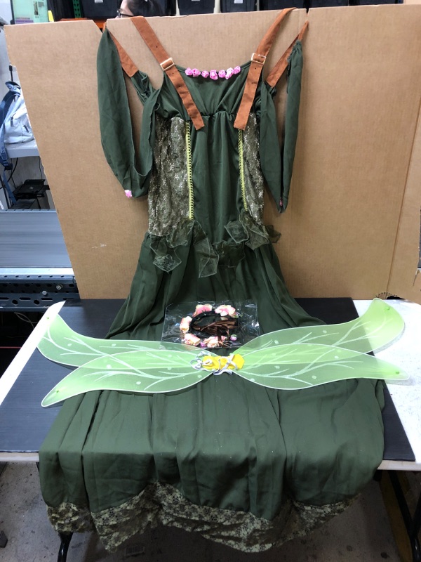 Photo 2 of JJ-GOGO Fairy Costume Women - Forest Princess Costume Adult Halloween Fairy Tale Godmother Costumes