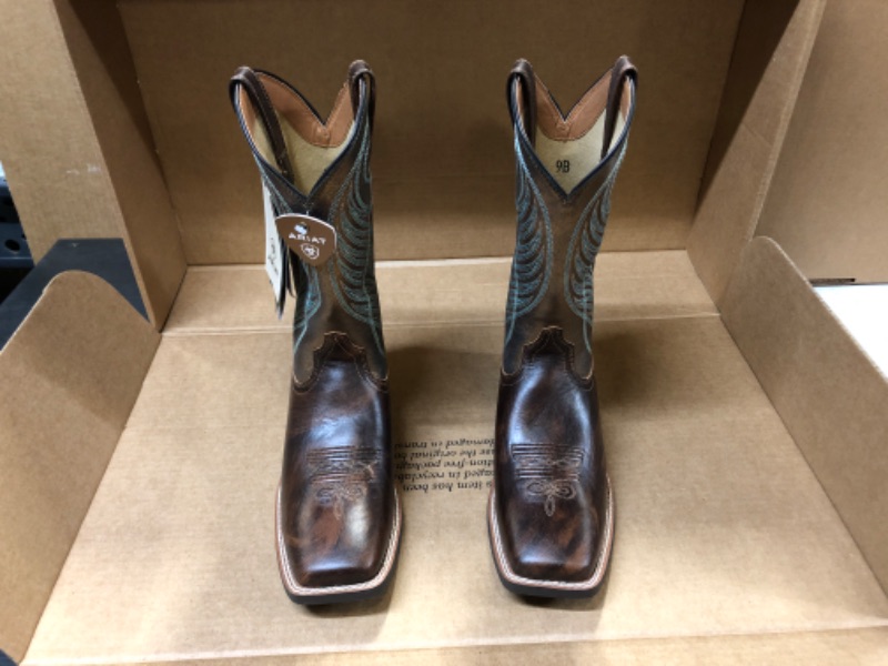 Photo 3 of Ariat Women's Round Up Wide Square Toe Western Cowboy Boot 9 Yukon Brown/Bronze