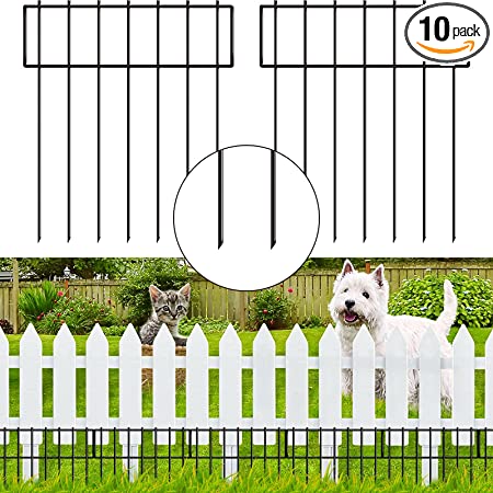 Photo 1 of 10 Pack Animal Barrier Fence, Dog Rabbits Dig Defense Animal Barrier with Rustproof Metal Wire Border for Garden, 15''H x 10.8 ft L No Dig Underground Garden Decorative Fencing for Yard