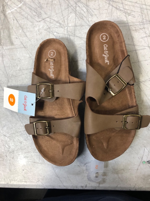 Photo 2 of Kids' Drew Slip-on Footbed Sandals - Cat & Jack Brown 2
