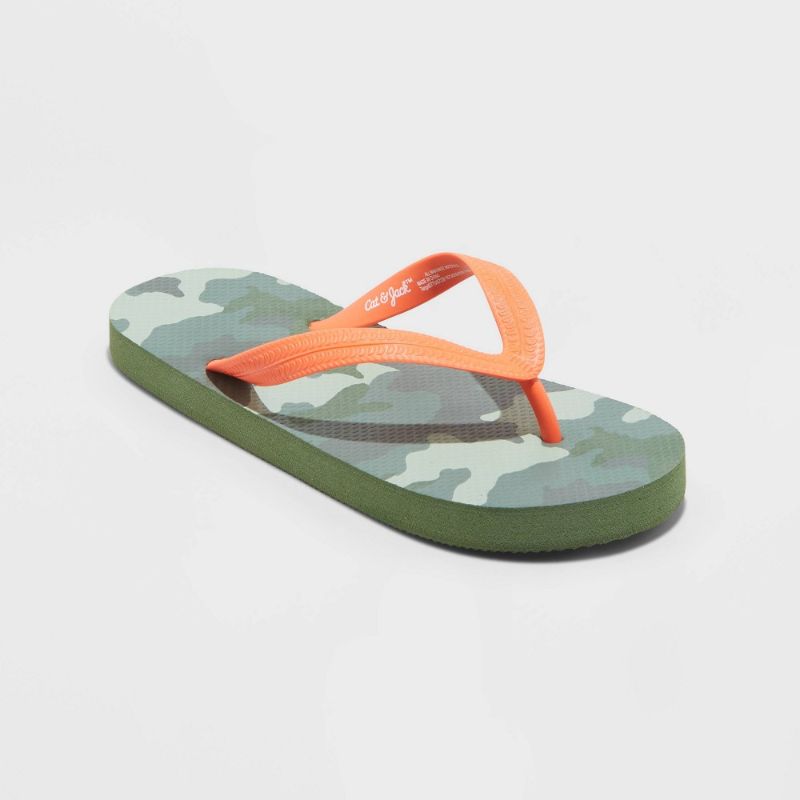 Photo 1 of 3 PAIRS Boys' Sam Slip-on Sandals - Cat & Jack Camo Green (( 2 PAIRS OF MEDIUM ONE SMALL )) 
