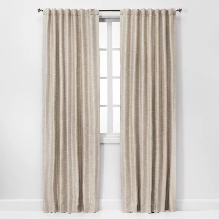 Photo 1 of 1pc Room Darkening Faux Silk Window Curtain Panel - Threshold™ 

