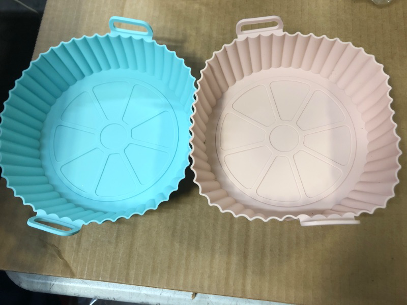 Photo 2 of Air Fryer Silicone Pot, XIILSIE 2Pcs Air Fryer Silicone Liners small  Fits 3QT - 5QT Air Fryer
