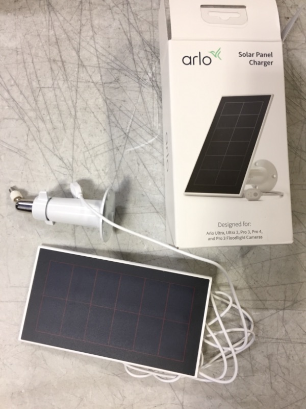 Photo 2 of Arlo Solar Panel Charger (2021 Released) - Arlo Certified Accessory - Works with Arlo Pro 5S 2K, Pro 4, Pro 3, Floodlight, Ultra 2, and Ultra Cameras, Weather Resistant, Easy Install, White - VMA5600