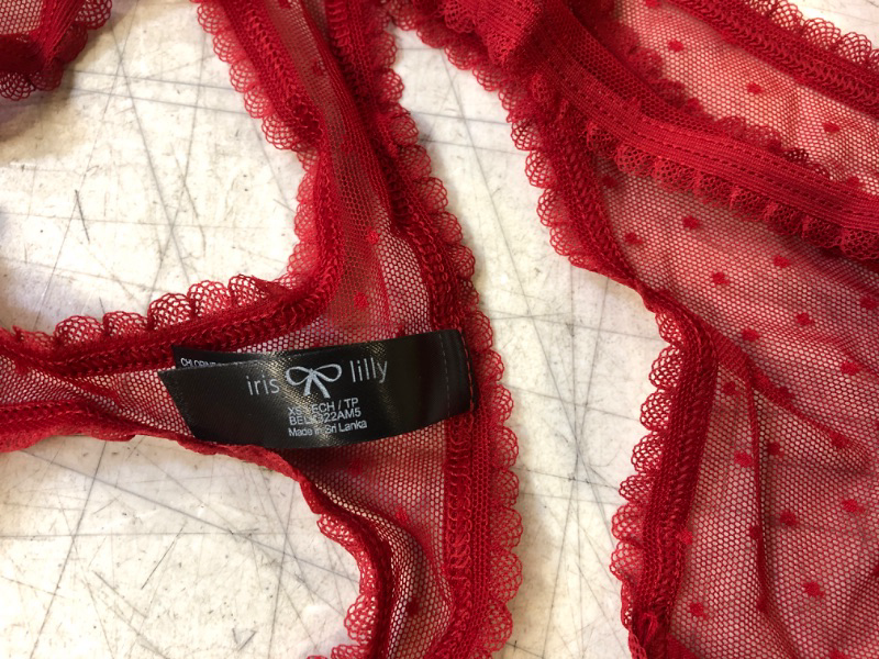 Photo 2 of 5-pack Iris & Lilly Women's Mesh and Lace Underwear Thong Scooter Red Size XS Pack of 5 red
