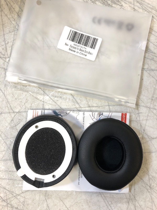 Photo 2 of SoloWIT Earpads Cushions Replacement for Beats Solo 2 & Solo 3 Wireless On-Ear Headphones, Ear Pads with Soft Protein Leather, Added Thickness - (Black)
