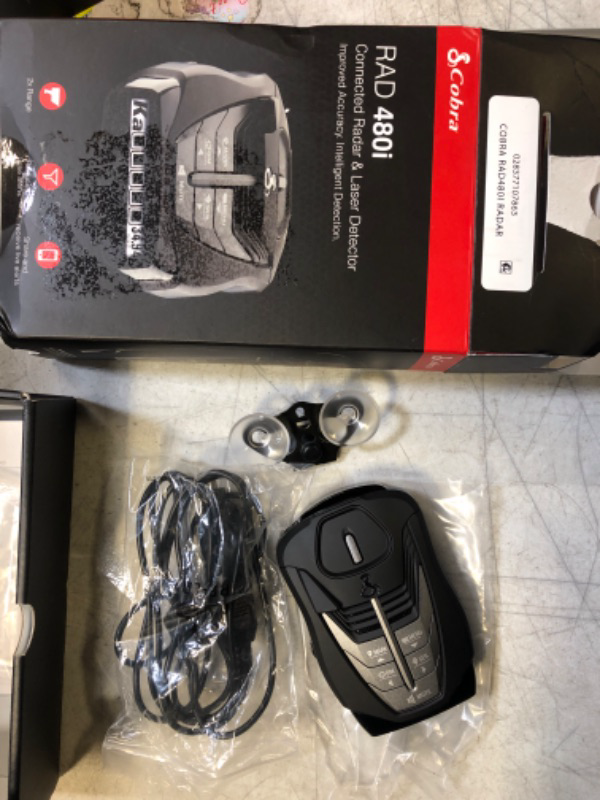 Photo 2 of Cobra RAD 480i Laser Radar Detector – Long Range Detection, Bluetooth, iRadar App, LaserEye Front and Rear Detection, Next Gen IVT Filtering, Black RAD480i Radar Detector