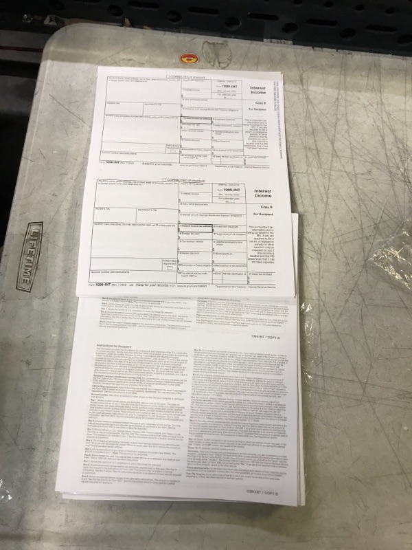 Photo 2 of 2022 1099 INT 4 Part Interest Tax Forms Kit, 50 Laser 1099 Forms 2022 Bundle for Interest Income, Compatible QuickBooks and Accounting Software, 50 Self Seal Envelopes Included