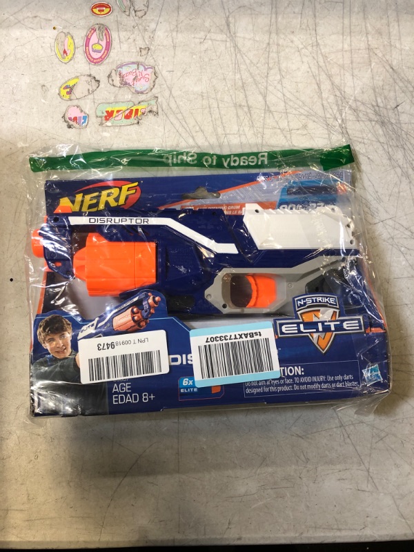 Photo 2 of NERF Disruptor Elite Blaster -- 6-Dart Rotating Drum, Slam Fire, Includes 6 Official Elite Darts -- for Kids, Teens, Adults (Amazon Exclusive)