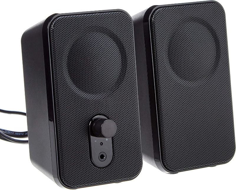 Photo 1 of Amazon Basics Computer Speakers for Desktop or Laptop PC | AC-Powered (US Version)  
