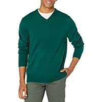 Photo 1 of Amazon Essentials Men's V-Neck Sweater Dark Green (Large)