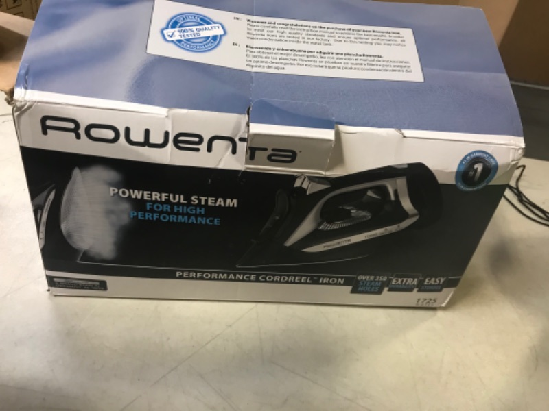 Photo 3 of 
Rowenta Access Stainless Steel Soleplate Steam Iron with Retractable Cord 350 Microsteam Holes 1725 Watts Ironing, Fabric Steamer, Garment Steamer, Powerful..