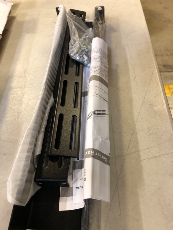 Photo 1 of RackPath 1U 4-Post Server Rack Rail, 20.2-32 Inch Adjustable Depth - 110lbs Capacity