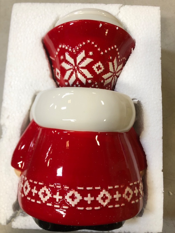 Photo 2 of Bico Red Christmas Gnome 11 inch Air Tight Cookie Jar, Handpainted, Dishwasher Safe, Holiday Accent for Kitchen Counter