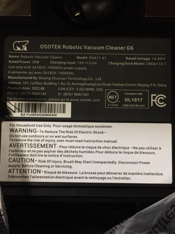 Photo 4 of OSOTEK Robot Vacuum and Mop Combo, 3500Pa Strong Suction WiFi/App/Alexa Control, Self-Charging Robotic Vacuum Cleaner, Smart Gyroscope Navigation, Ideal for Hard Floors Pet Hair Carpets
