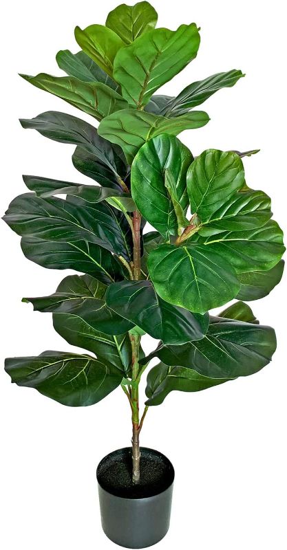 Photo 1 of BESAMENATURE 40 Inch Artificial Fiddle Leaf Fig Tree / Faux Ficus Lyrata for Home Office Decoration
