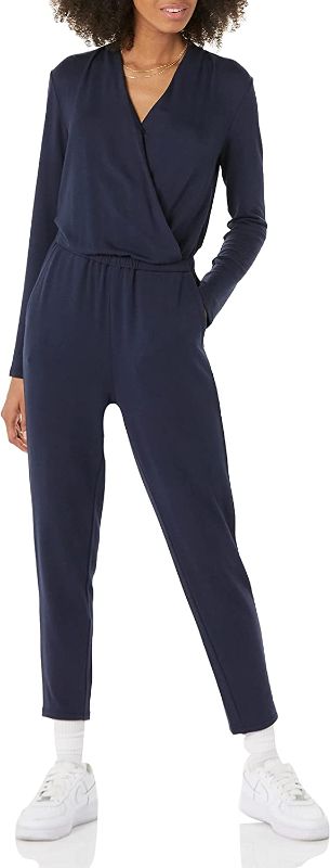 Photo 1 of Amazon Essentials Women's Supersoft Terry Long-Sleeve V-Neck Wrap Jumpsuit (Previously Daily Ritual) - XL - A LITTLE DIRTY
