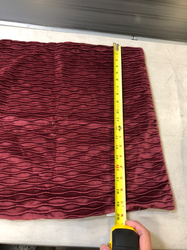 Photo 1 of 2CT BURGUNDY VELVET WAVE DESIGN PILLOW CASES
