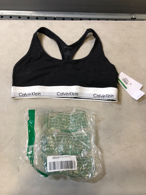 Photo 1 of Calvin Klein Women's Modern Cotton Bralette and Boyshort Set Large Black