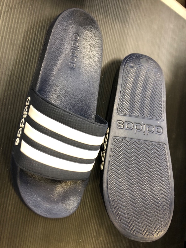 Photo 2 of adidas Men's Adilette Shower Slide Collegiate Navy/White/Collegiate Navy 13