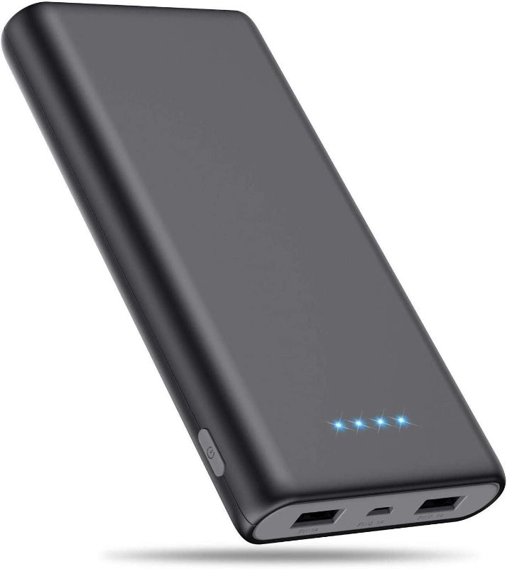 Photo 1 of Power Bank 26800mAh, Ultra-High Capacity External Battery Pack Universal Portable Charger with 4 LED Indicator and Dual USB Ports Battery Backup Compatible with iPhone 13 12 11 Pro X 8 Samsung S20 S10 Google LG iPad Tablet etc.-[Black]
