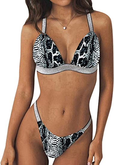 Photo 1 of size m--ANASABI Women Triangle Thong Push Up Bikini Set Brazilian Molded Bra Swimsuit
