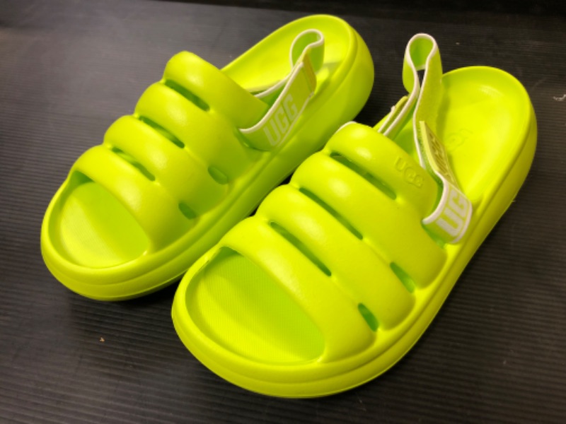 Photo 2 of 9w---UGG Sport Yeah "Key Lime" Preschool Girls' Slide
