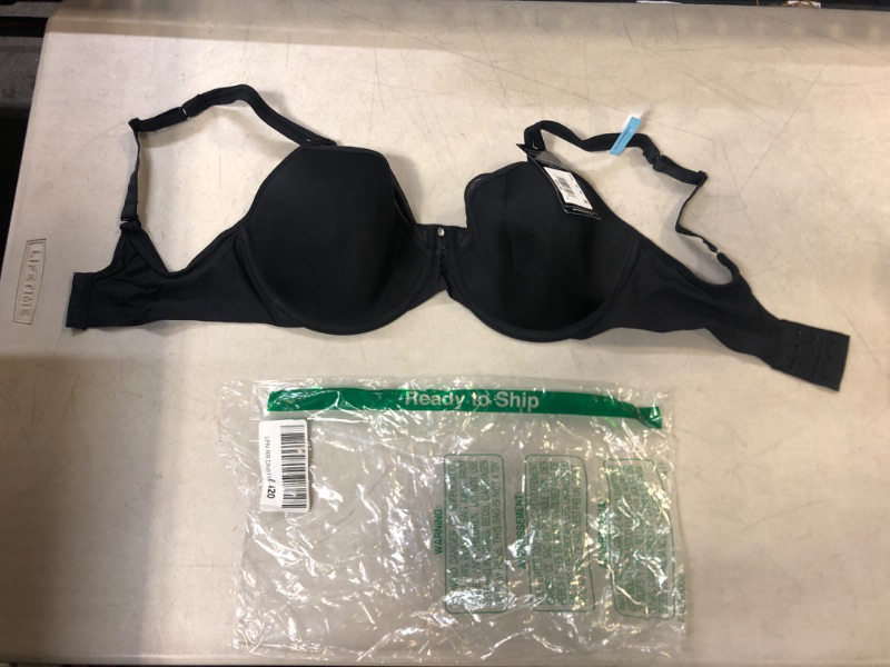 Photo 2 of Bali One Smooth U Underwire Bra, Ultra Light Underwire T-Shirt Bra, Convertible Underwire Bra with Stay-in-Place Straps 38C Black