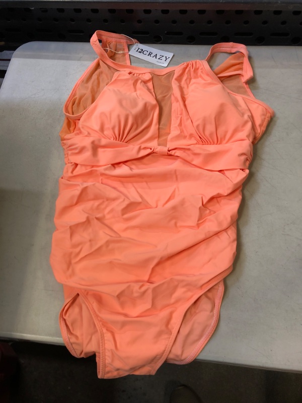 Photo 1 of 12CRAZY - WOMENS ONEPIECE BATHINGSUIT - L - ORANGE