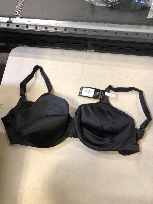 Photo 2 of Bali One Smooth U Underwire Bra, Smoothing Shapewear Bra, Concealing Full-Coverage Bra with Front-to-Back Smoothing 42D Black