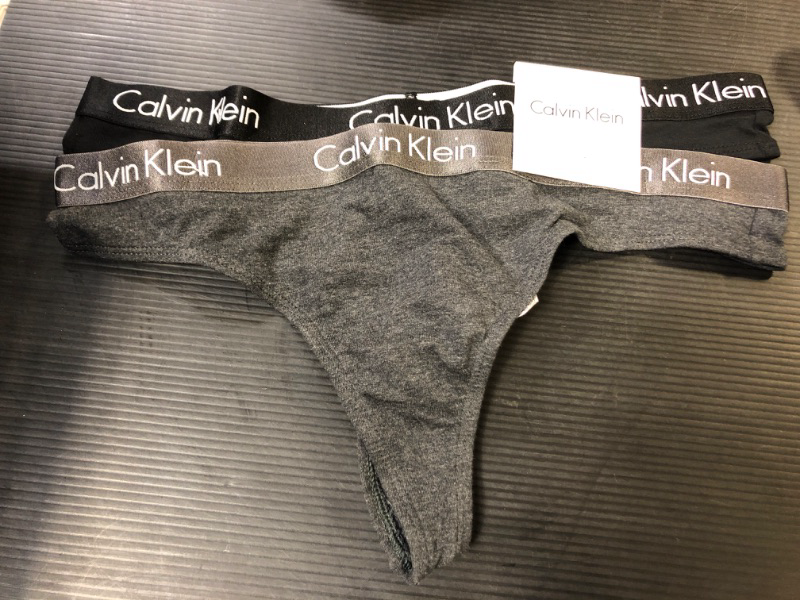 Photo 2 of Calvin Klein Underwear Women's 2 Pack Thong, Charcoal,size M
