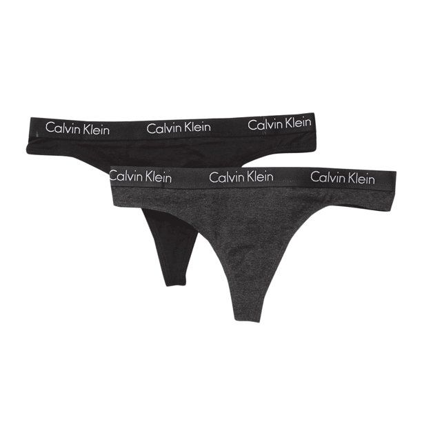 Photo 1 of Calvin Klein Underwear Women's 2 Pack Thong, Charcoal,size M
