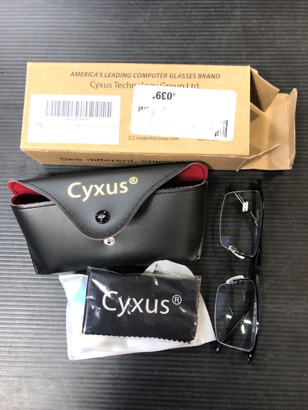 Photo 2 of Cyxus Blue Light Glasses for Men Semi Rim Glasses Crystal Lens Rimless Glasses Computer Glasses UV Blocking Gaming Eyeglasses
