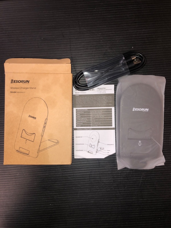 Photo 1 of Wireless Charger, Wireless Charging Station, Qi Fast Charger with QC3.0 AC Adapter, Desk Stand with Touch LED for iPhone 12/12 Pro//12 Pro Max/11/11 Pro/XR/XS/X/8 for Sumsung S9 S10 S8 / FACTORY SEALED 
