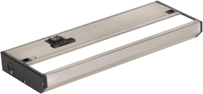 Photo 1 of NSL LED Under Cabinet Lighting Dimmable Hardwired or Plugged-in Installation - 3 Color Temperature Slide Switch - Warm White (2700K), Soft White (3000K), Cool White (4000K) - 9 Inch Satin Nickel /
