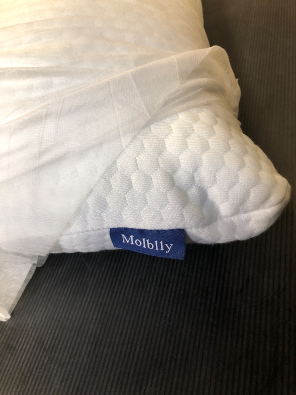 Photo 2 of Molblly King Size Pillow Shredded Memory Foam Bed Firm Pillows for Sleeping /  Loft Bed Pillows 