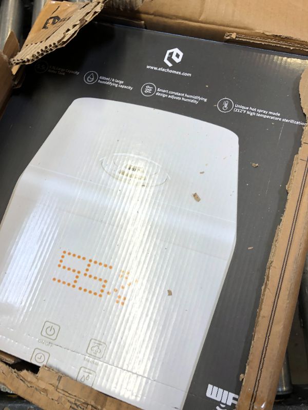 Photo 1 of Elechomes Smart Humidifiers for Bedroom, WiFi Alexa Control, 5.5L Cool and Warm Mist for Large Room, Baby and Plant, Essential Oil, Voice Control, Sleep Mode, Timer, Ultra Quiet, SH8820W, White