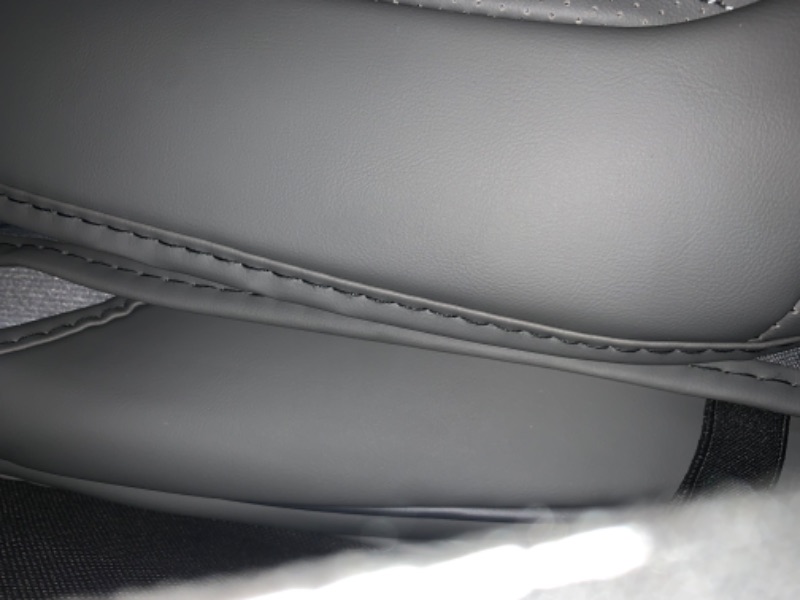 Photo 1 of Coverado Car Seat Covers Full Set, Waterproof Leatheratte Car Seat Protectors 5PCS, Protective Seat Cushions Universal Fit Most Vehicles, Sedans, SUVs, Trucks and Vans, Pleated Pattern, Gray Gray Mix-Leather FullSet --- No Box Packaging, Minor Use
