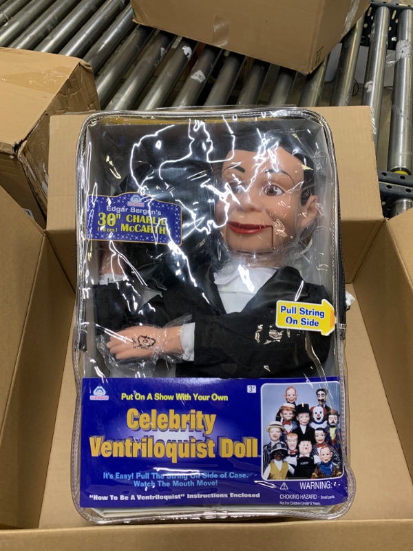 Photo 3 of Charlie McCarthy Dummy Ventriloquist Doll, Famous Celebrity Radio Personality Created by Edgar Bergen. Comes with E-Book 'How to Be a Ventriloquist' --- Box Packaging Damaged, Item is New

