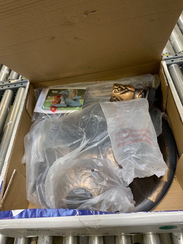 Photo 3 of Alpine Corporation 3-Tiered Pedestal Outdoor Water Fountain and Bird Bath, Bronze --- Box Packaging Damaged, Moderate Use, Missing Parts
